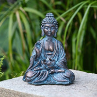 Lotus Monk Decor Zen Design Seated Monk Statue Glowing Light for Patio