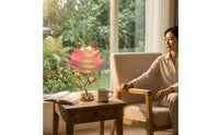 Gold Rose Table Lamp Elegant Flower Table Lamp Decorative Bedside Light Warm Glow for Bedroom, Nightstand, Reading Corner