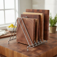 6 Slot Chopping Board Stand Rust-Resistant Stainless Steel Board Rack Sturdy