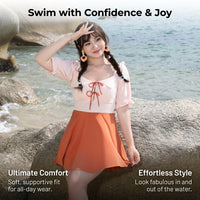 Swimming Costume for Plus Size Women with Modest Swim Dress Design, Conservative One-Piece Swimsuit for Water Sports and Pool Wear