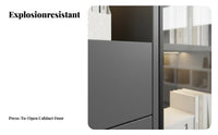 Glass Door Office Sideboard Multiple Compartments Filing Cabinet Adjustable Shelves Minimalist and Design for Reception Area
