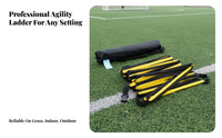 11 Pieces Multifunctional Agility Ladder Multi-Use Design Footwork Training Ladder Sturdy Speed Training Hurdles Portable for Children, Athletes, Outdoor