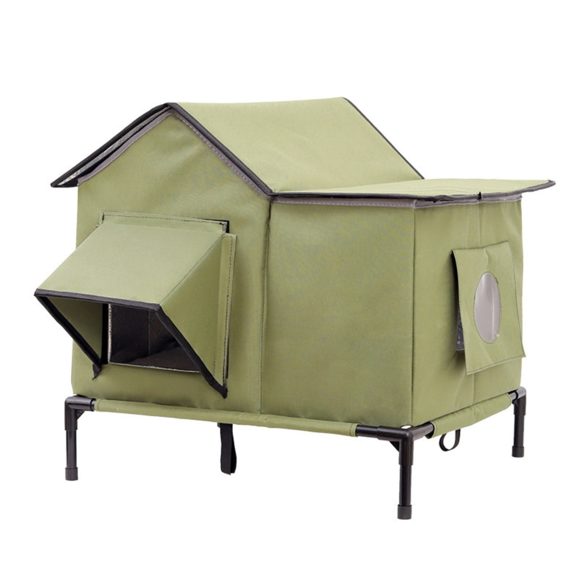 Heated Cat House Thermal Insulation Weatherproof Cat Shelter Foldable Waterproof Pet Shelter for Garden