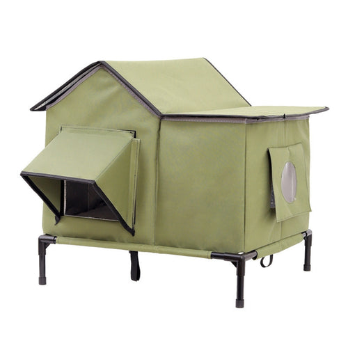 Heated Cat House Thermal Insulation Weatherproof Cat Shelter Foldable Waterproof Pet Shelter for Garden