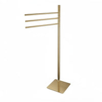 Stainless Metal Towel Rack Different Height Rods Rotating Towel Stand Compact Footprint Home Storage