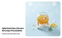 Creative Design Ball Shaped Glass Cup with Stand Multipurpose Sphere Glass Cup Multi-Purpose Ball Shaped Tumbler Atmospheric for Whiskey Lovers, Home Entertainers, Adults, Special Occasions, Cafes & Restaurants, Restaurant, Living Room