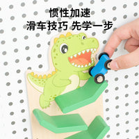 早教儿童趣味小熊滑翔车翻滚车幼儿益智惯性溜溜车木制滑滑车玩具