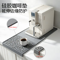 Coffee Machine Silicone Mat with Edge, Tamper Mat, Bar Counter Kitchen Non-Slip Mat, Water Absorbent Silicone Pad