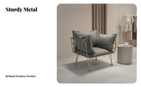 Wireframe Armchair Mechanical Design 5-Seater Configurable Sofa Light Luxury Nordic Design for Interior Designers, Leisure Space