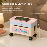 Cord Management Box, Large cord Tidy Box for Home, Ventilated Flip-Top Wire Organiser Box to Conceal Extension Cords