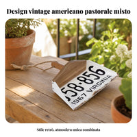 Rusted Edges Wooden Handle Dustpan Wall Hanging House Decoration