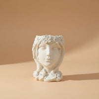 Sculptural Face Planter Tabletop Head Planter Unique Face Flower Pot Cute for Desk, Shelf, Entry Table