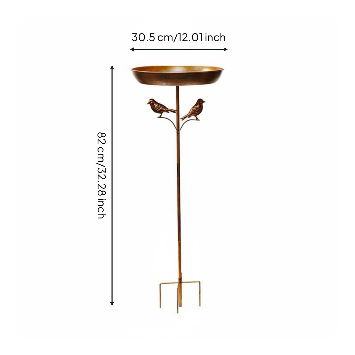Avian Figure Bath Outdoor Metal Avian Bath Stake Weather-Resistant for Courtyard