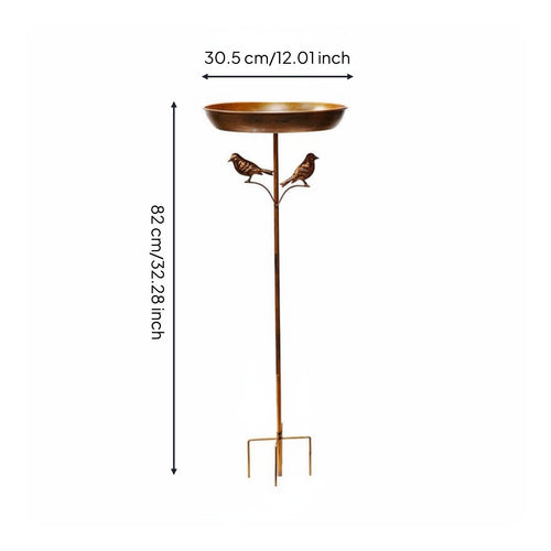 Avian Figure Bath Outdoor Metal Avian Bath Stake Weather-Resistant for Courtyard