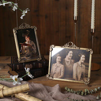 Vintage Brass Photo Frame with Landscape Design