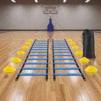 Agility Ladder Training Kit Flat-Rung Speed Ladder with Cones Disc Cone for Coaches, Families