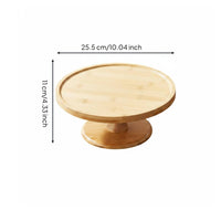Afternoon Tea Serving Stand High Foot Design Bamboo Dessert Pedestal for Party