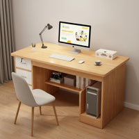 Stable Structure Computer Desk with Drawers Easy Assembly Computer Desk with Storage Rustic Wood Grain Household Furniture Lockable Drawer for Students, Gamers