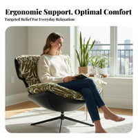 360-Degree Swivel Upholstered Chair Retro Design Indoor Seating Soft Cushion Household Furnishing Ergonomic Backrest for Adults, Apartment Dwellers, Homeowners, Living Room, Balcony, Reading Nook, Home Office