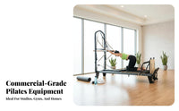 Pilates Reformer Core Bed Multiple Resistance Pilates Machine Machine Firm Padding Adjustable Core Training Bed for Adults, Apartment
