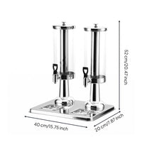 Twin Head Juice Dispenser Clear Body Buffet Beverage Dispenser Easy to Clean