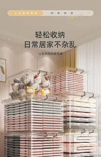 透明收纳箱家用塑料收纳盒衣柜衣物大容量玩具零食整理储物箱子