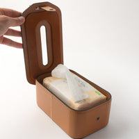 Oval Leather Tissue Box Cover for Tabletop
