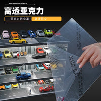 1:64 Scale Car Model Parking Lot Storage Display Cabinet for Tomica Toy Cars