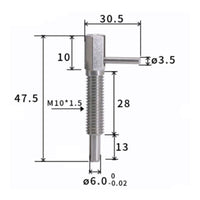 Precision Machined L-Handle Indexing Plunger High-Grade Material L-Shaped Knob Plunger Threaded Body Stop Stop Long-Lasting Construction for Machinery, Fixtures, Jigs