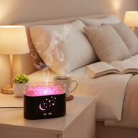 Quiet Operation Crystal Mineral Lamp Humidifier 2-in-1 Design Mineral Rock Aroma Dispenser Adjustable Brightness Colorful LED Mist Generator Auto Shut-Deactivate for Children, Bedroom, Desk, Office, Nursery