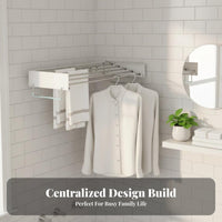 Retractable Wall-Mounted Drying Hanger Space-Saving Retractable Wall Rack