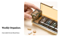 weekly Organizer Portable weekly Container Easy Opening for trip, Home