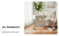 Wheeled C-Table For Small Spaces C-Shaped Rolling Couch Table Easy to Assemble