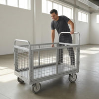 Metal Hand Cart Flat Steel Base Wire Cart Tubulars Handles Transport Equipment