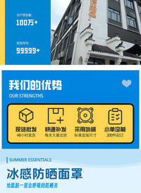 夏季防晒面罩带帽檐一体护颈骑行脸基尼遮阳防紫外线冰丝防晒口罩