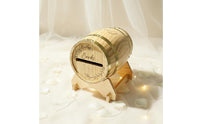 Greeting Card Holder Wood Wooden Barrel Card Box Removable Lid Event Decoration for Party, Reception