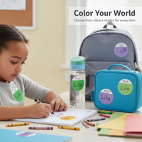 Large Round Colorful Name Tag Stickers for School Events and Clothing
