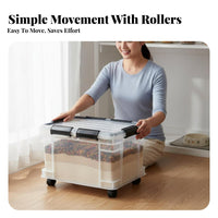 Rolling Dry Food Bin Airtight Bulk Dry Goods Container Includes Measuring scoop