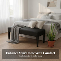 Padded End-of-Bed Bench Versatile Design Padded Entryway Stool Easy to Clean Sturdy Construction for Bedroom, Hallway, Cloakroom