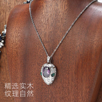 Digu Solid Wood Bust Display Stand for Necklaces and Jade