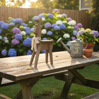 Distressed Wooden Deer Decor Miniature Wooden Deer Statue Collectible