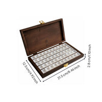 60-Slot Storage Box Hinged-Lid Bamboo Storage Box Dark Wood