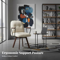 Padded Four-Leg Rotating Chair Ergonomic Design Vanity Seat Modern Design Noiseless Rotation for Students, Teens, Study Room
