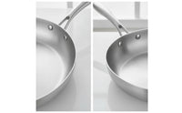3 Pieces Frying Pan Set Induction Compatible Uncoated Skillets Brushed Pans with Flat Bottoms for Home Cooks