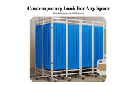 Foldable Design Wheeled Privacy Screen Mobile with casters Rolling Panel Divider Easy to Move Room Partition Flexible Configuration for Medical Professionals, Salon Staff, section office Workers, Hospital, Clinic, Bedroom, Studio Apartment