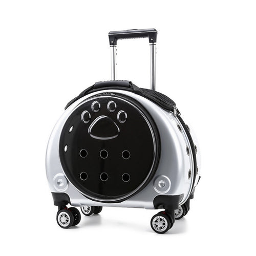 Wheeled Pet Carrier Hard-Shell Rolling Pet Carrier Safe for Travel, Small Dogs