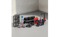 12 Pieces Miniature Repair Shop Set Realistic 1:64 Scale Garage Set Display Scene Props for Hobbyists, Photo Scenes