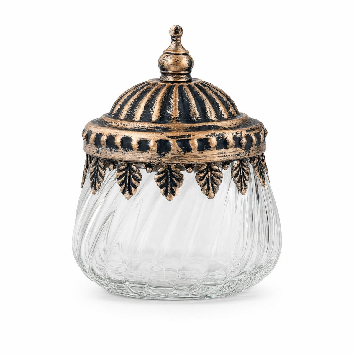 Vintage-Style Glass Sugar Container Fluted Form Small Glass Sugar Jar