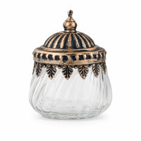 Vintage-Style Glass Sugar Container Fluted Form Small Glass Sugar Jar