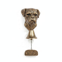 Rectangular Plaque Decorative Welcome Sign Antique Bronze Dog Doorbell
